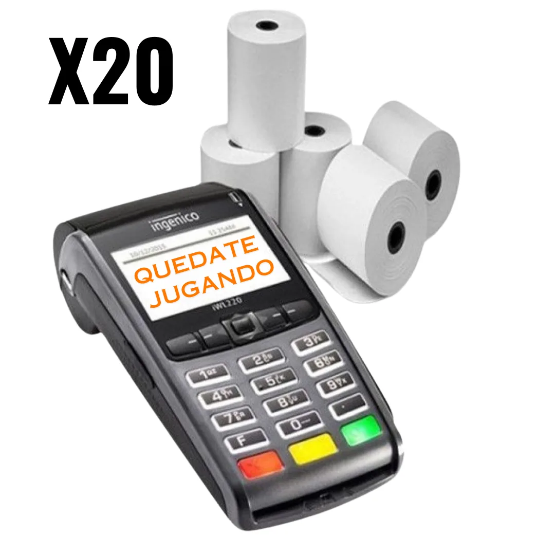 20 Rollos térmicos para POS 57mmX16mts