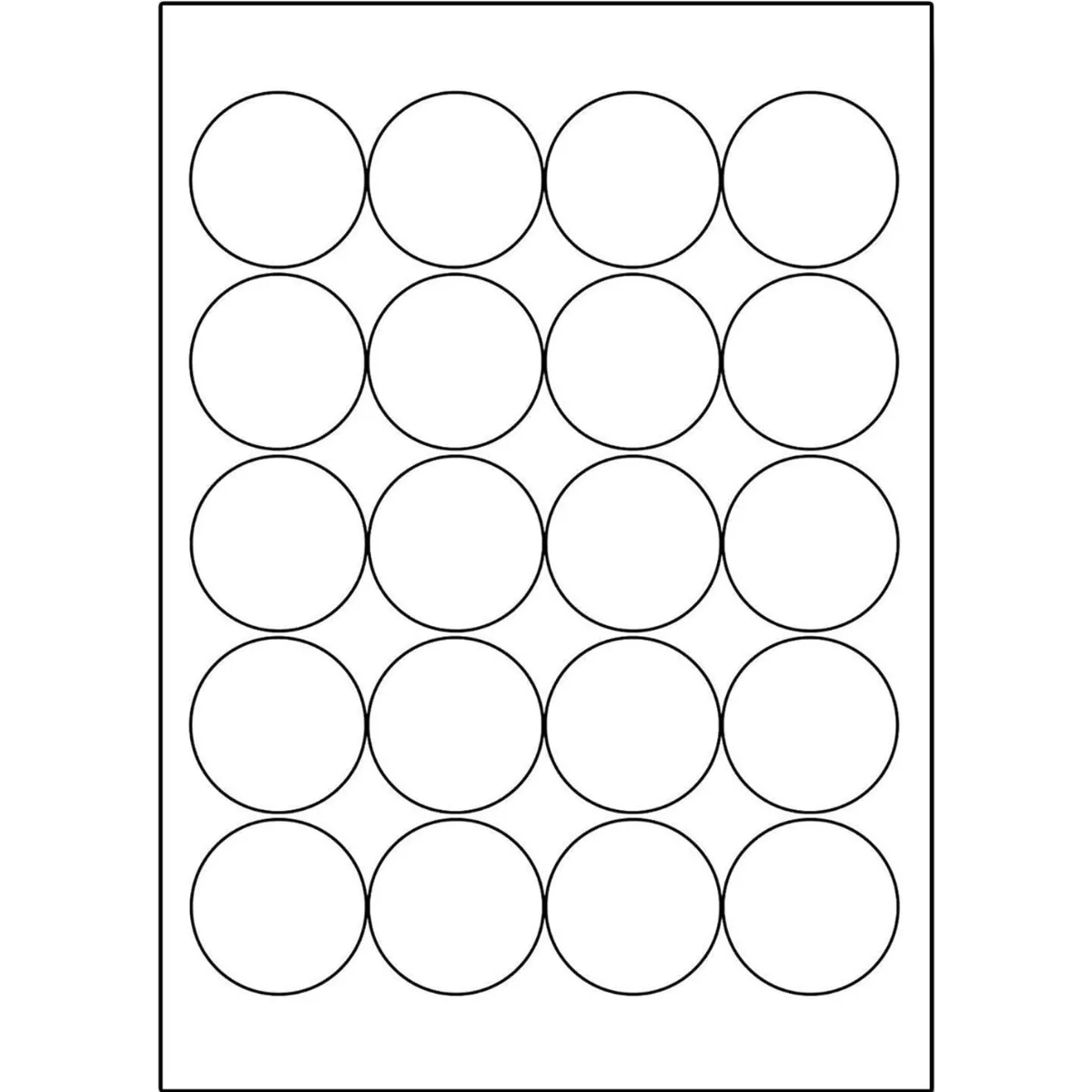 2000 Etiquetas Autoadhesivas Circulares de 4 Cm / 100 Hojas x20