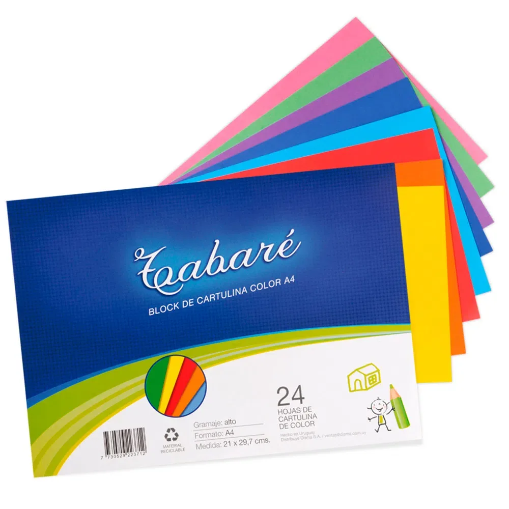 Block A4 Cartulina de colores - Tabare