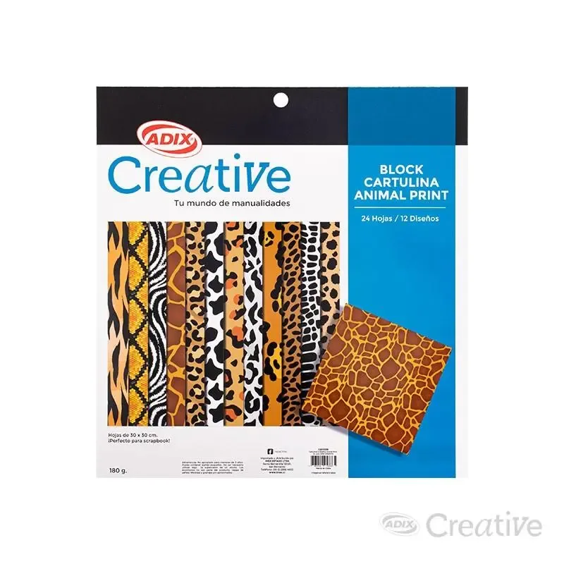 Block Cartulina Animal Print - Ideal Para Scrapbook
