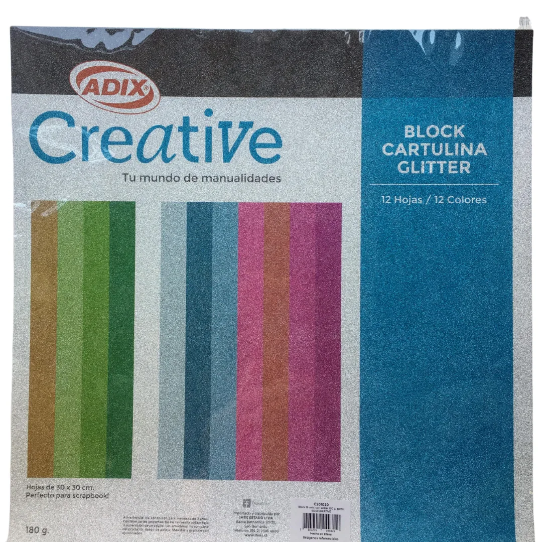 Block Cartulina Glitter - Ideal Para Scrapbook