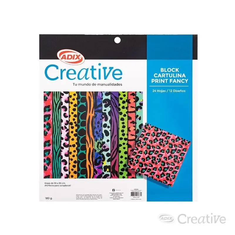 Block Cartulina Print Fancy - Ideal Para Scrapbook