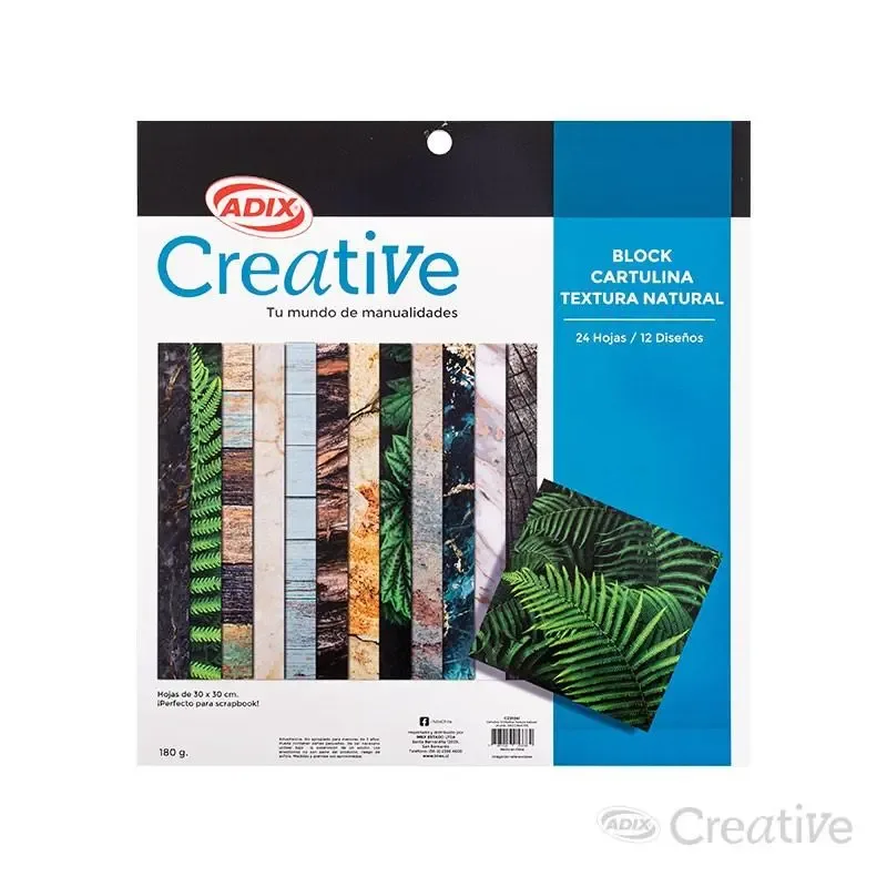 Block Cartulina Textura Natural - Ideal Para Scrapbook