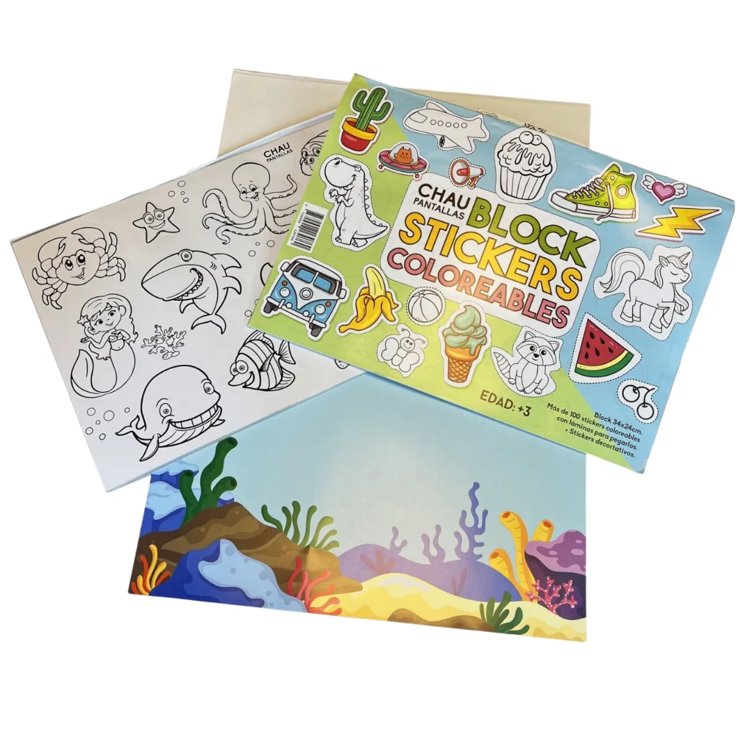 Block con Stickers Coloreables - Chau Pantallas