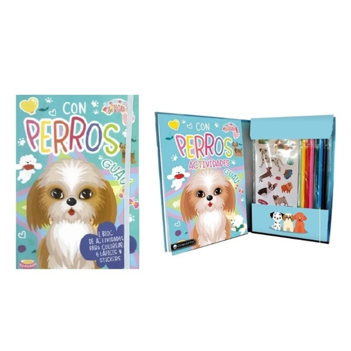 Block de Actividades con Colores y Stickers - Perros