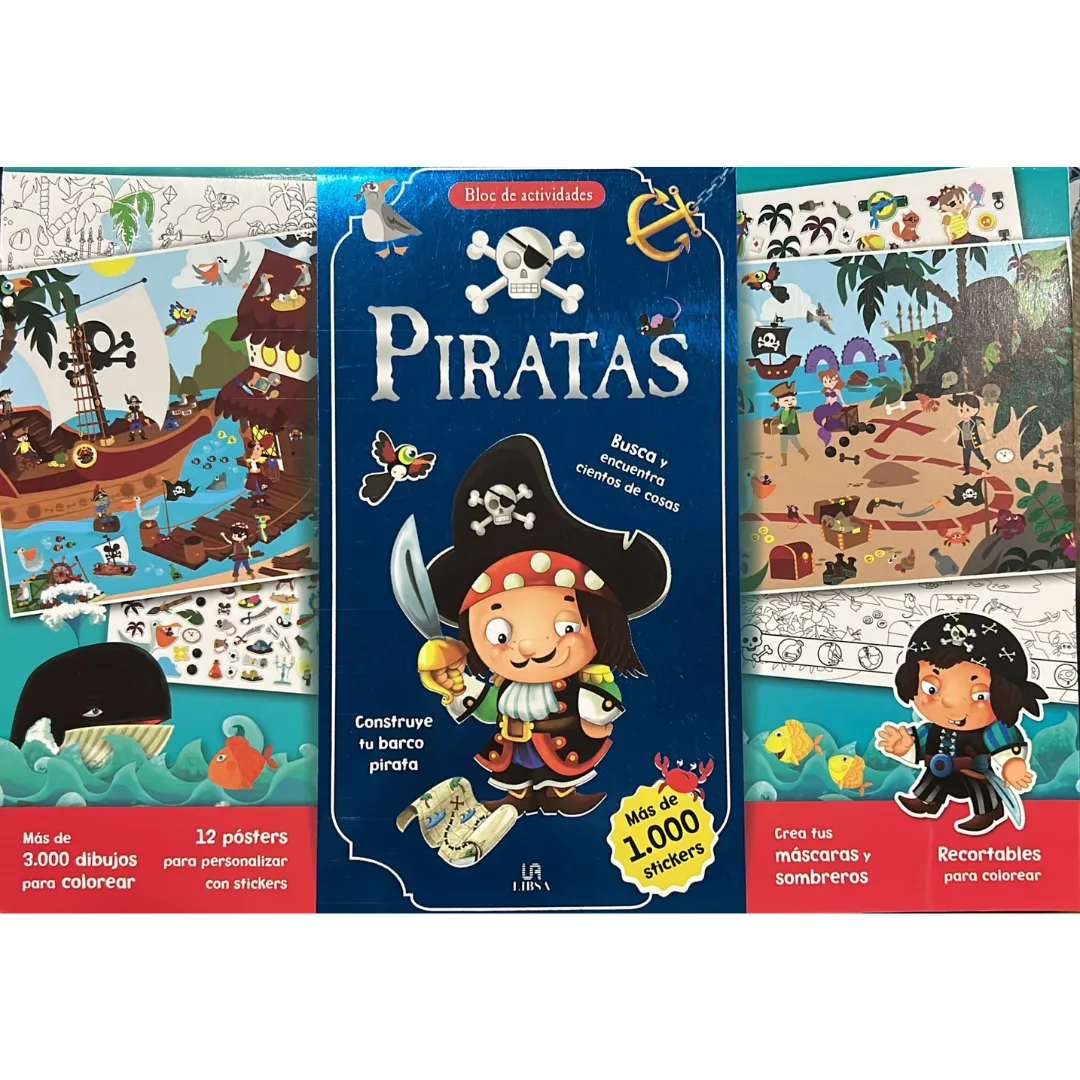 Block de Actividades con Sticker - Piratas
