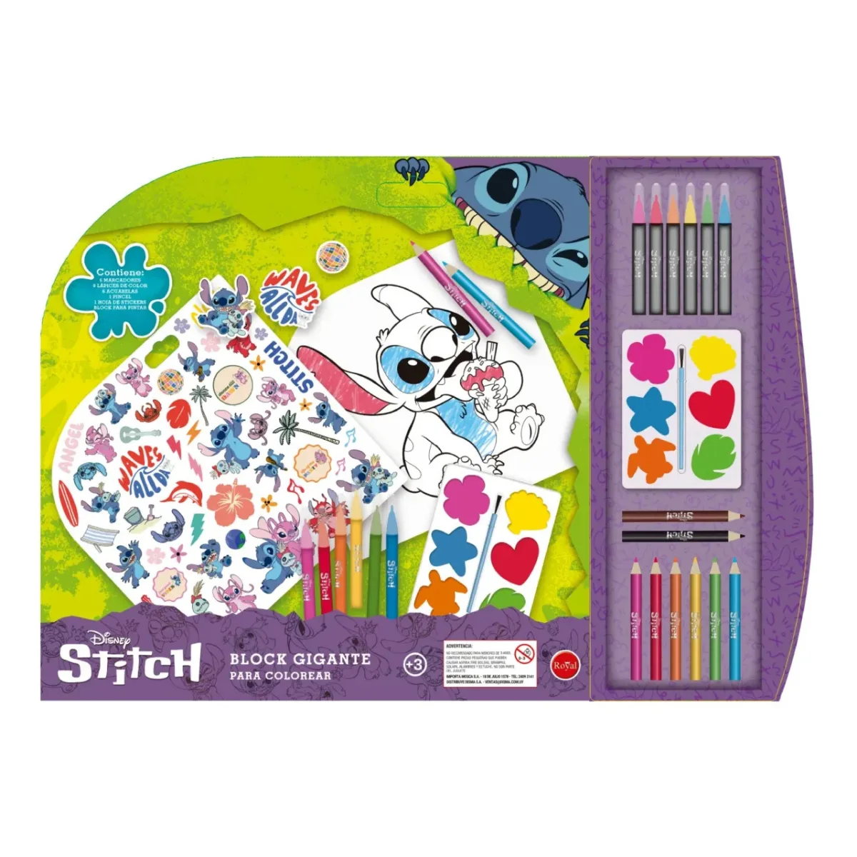 Block Gigante con Colores y Stickers - Stitch