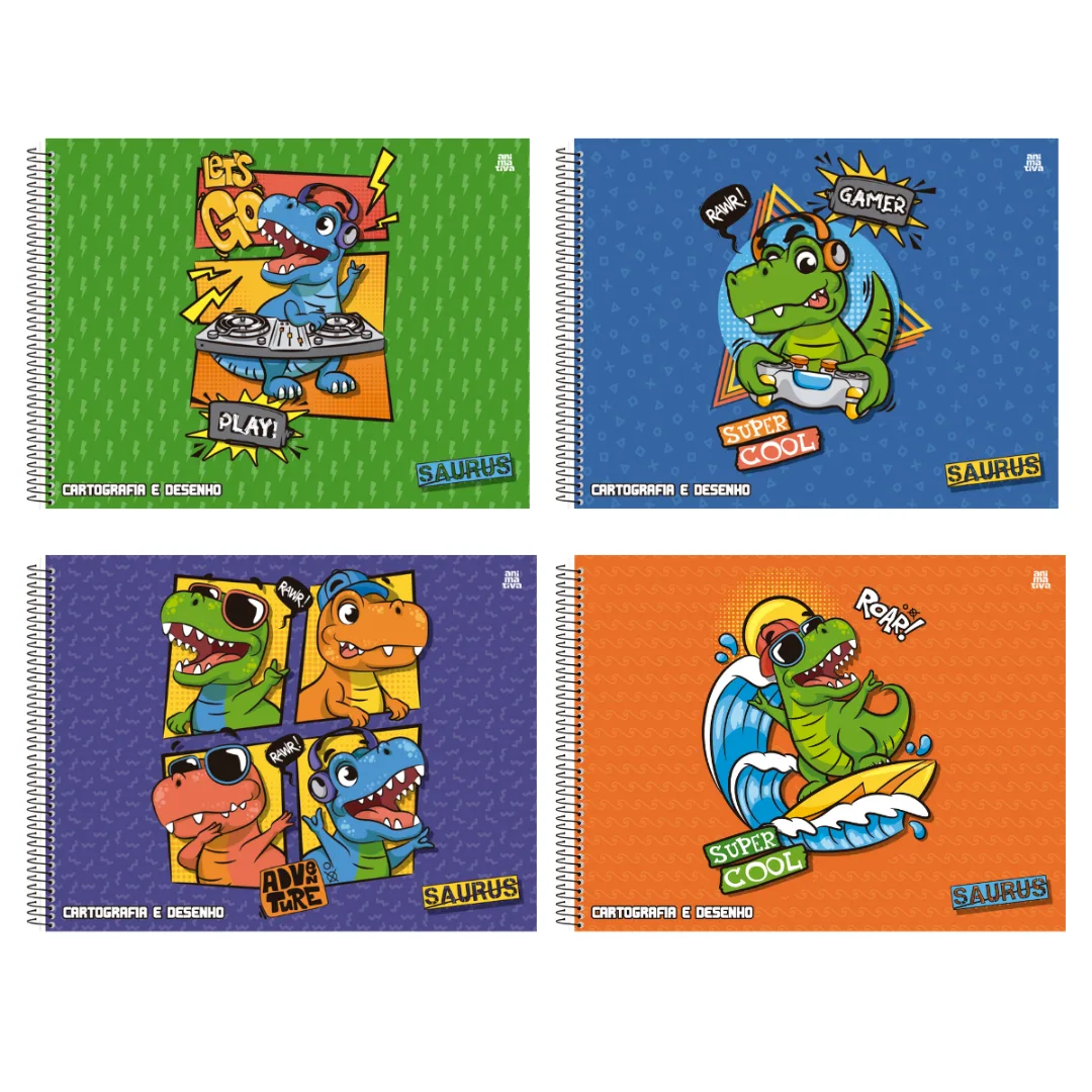 Block Liso 60 hojas - Dinosaurios