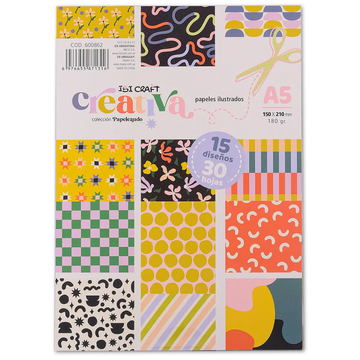 Block Papeles Ilustrados Creativa - Ibi Craft