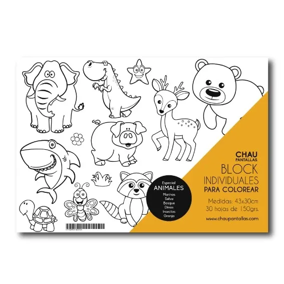 Block para Colorear Animales - Chau Pantallas