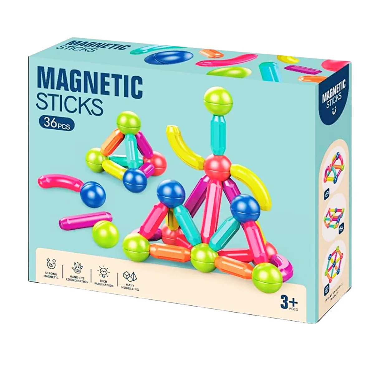 Bloques sticks magneticos 36 piezas