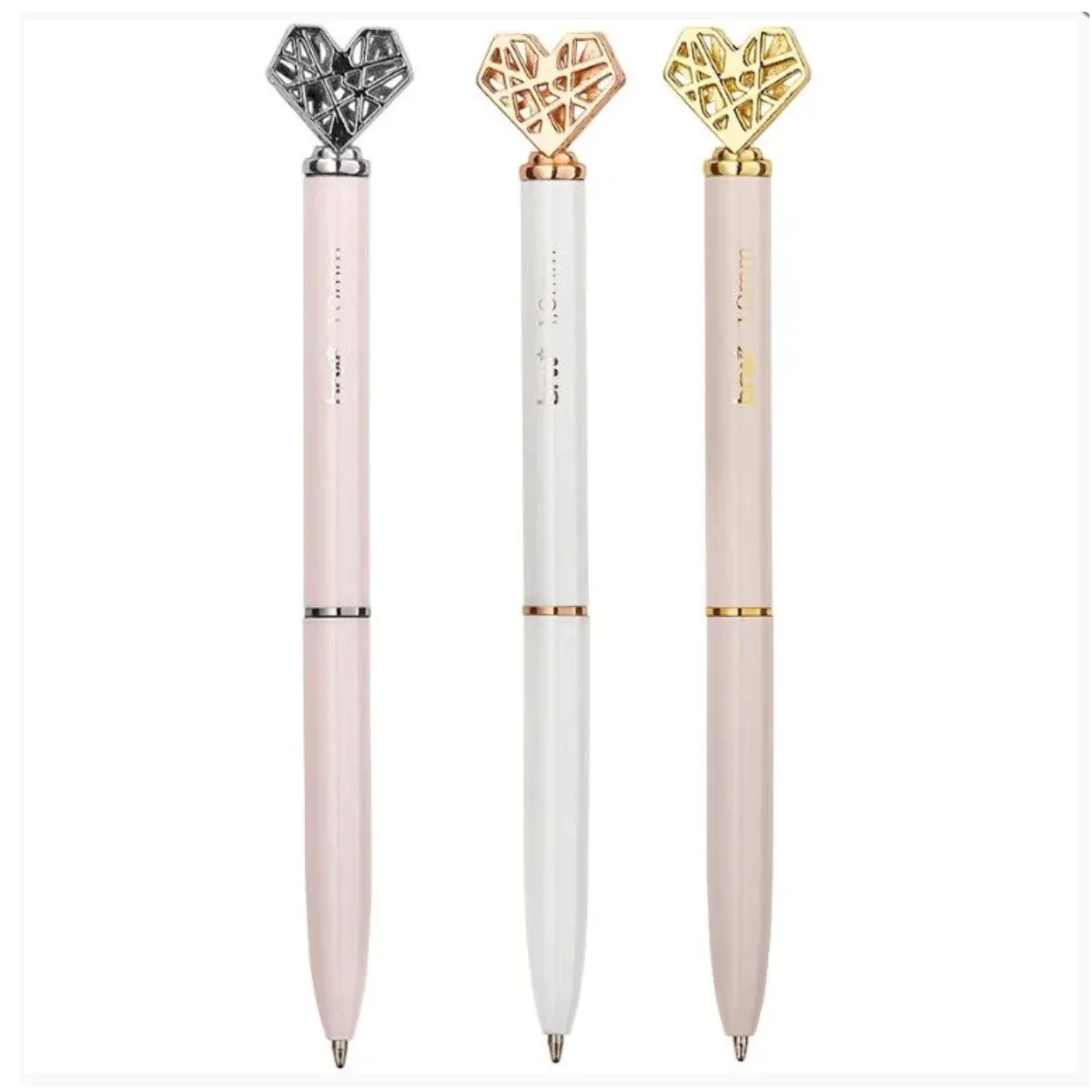 Boligrafo metal corazones 3