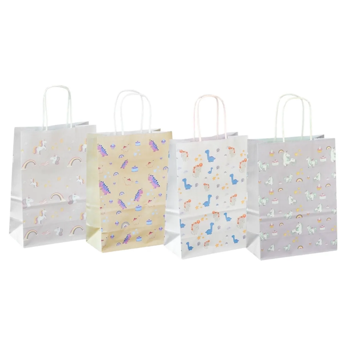Bolsa de Papel Mediana - Unicornios Dinosaurios