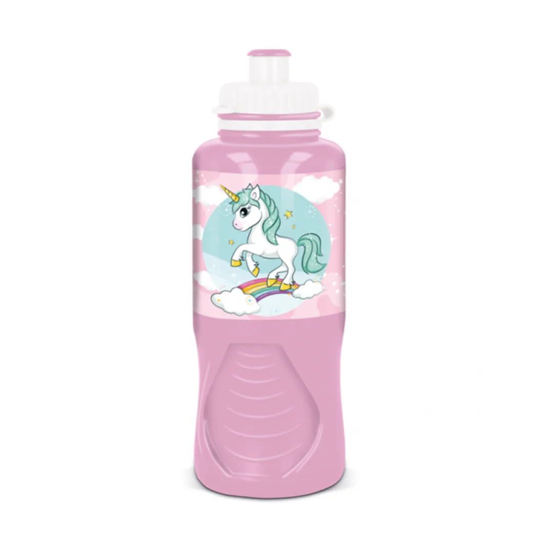 Botella Infantil de Plastico  430ml - Unicornios
