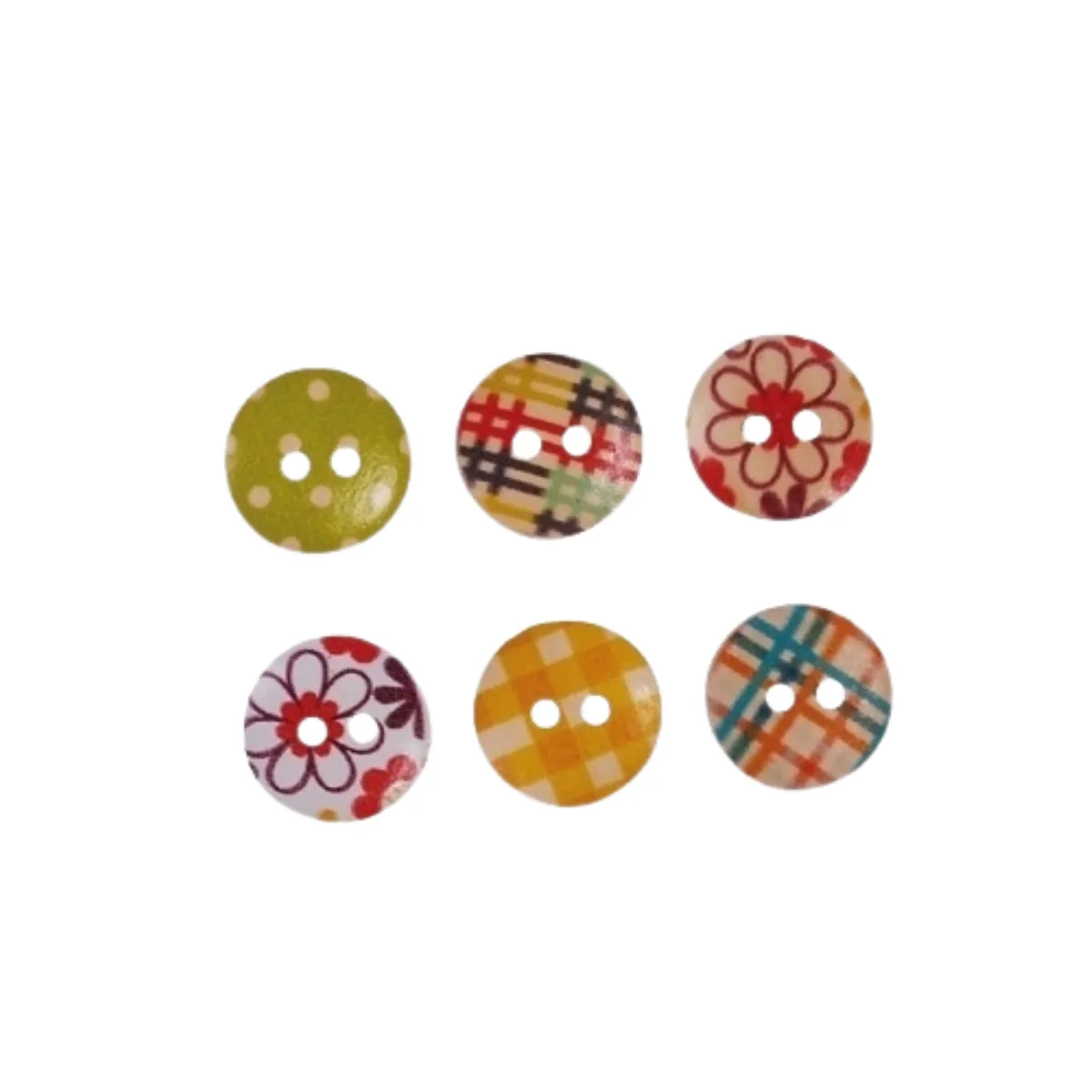 Botones de madera pintada x40 Unidades