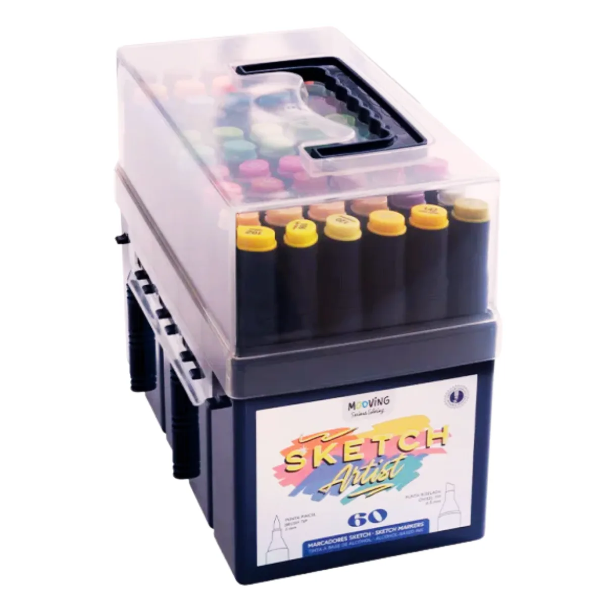 Caja 60 Marcadores Sketch Mooving Doble Punta