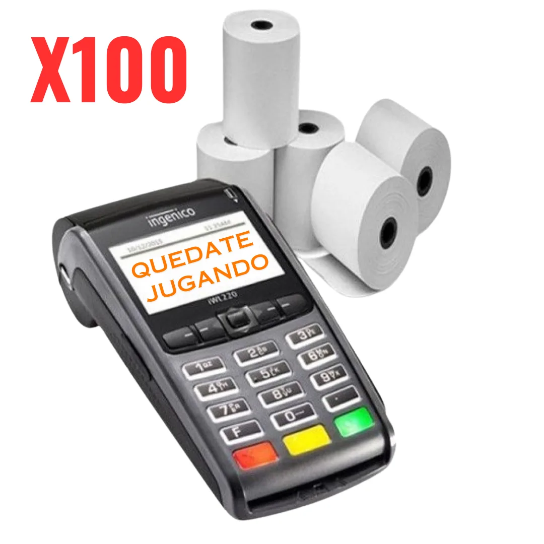 Caja x100 Rollos termicos para POS 57mmX16mts