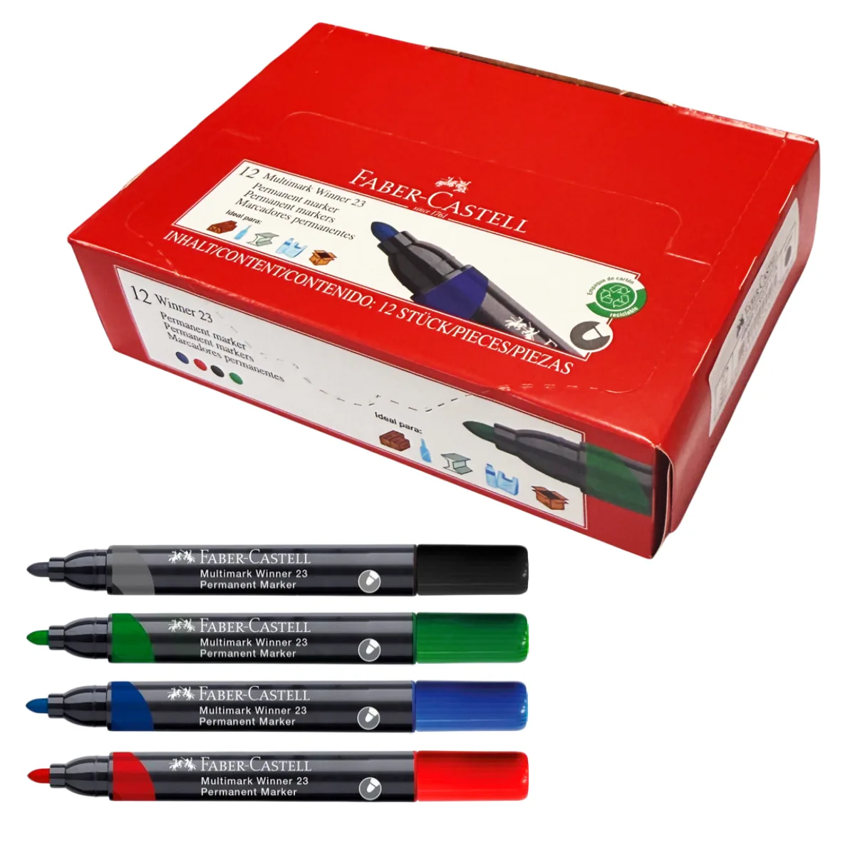 Caja x12 Marcadores Permanentes - Faber Castell