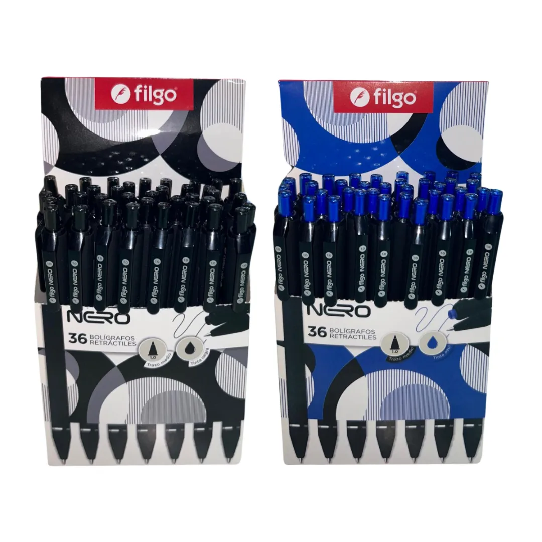 Caja x36 Lapiceras Retractil Nero - Filgo