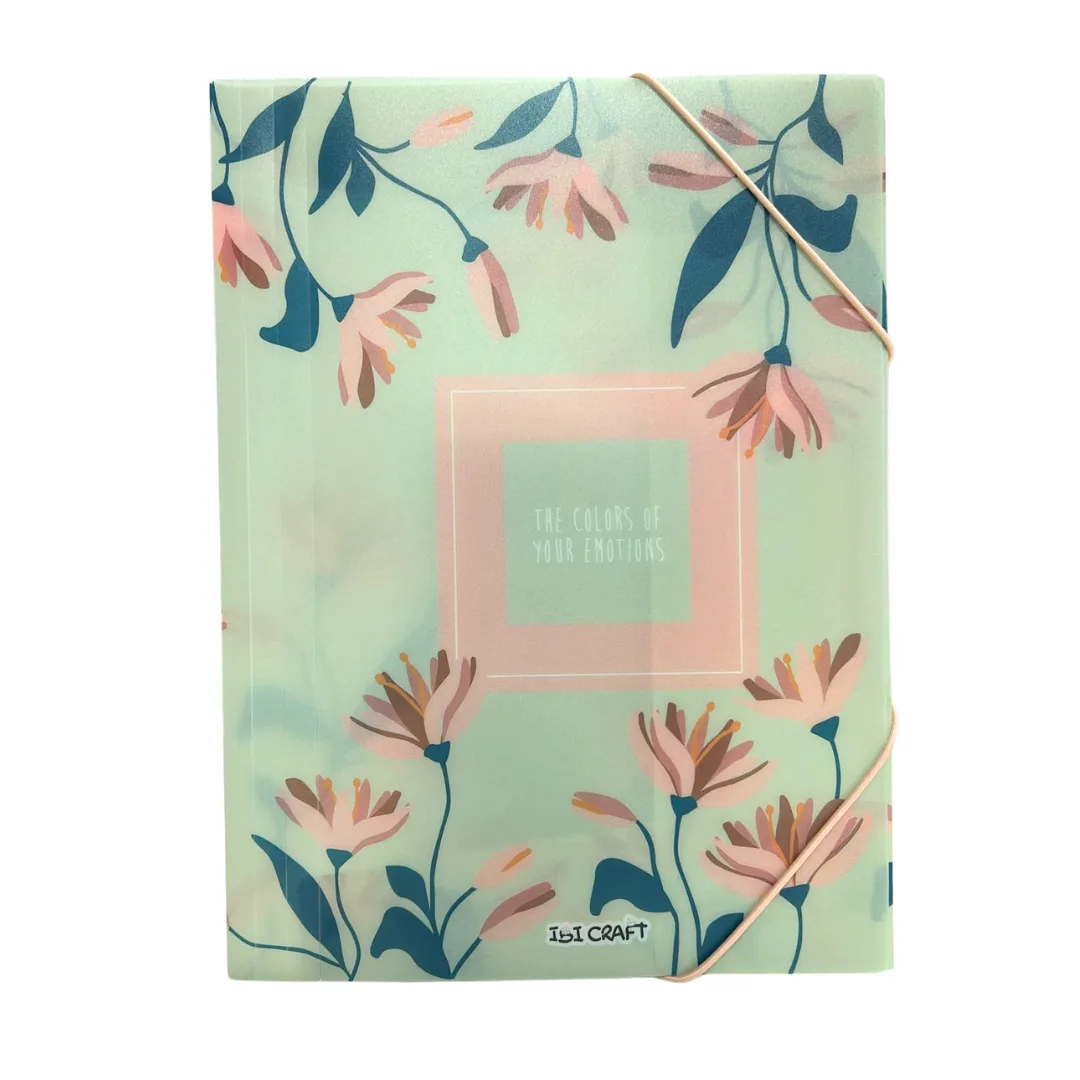Carpeta A4 Plastica c/elastico Floral - Ibi Craft