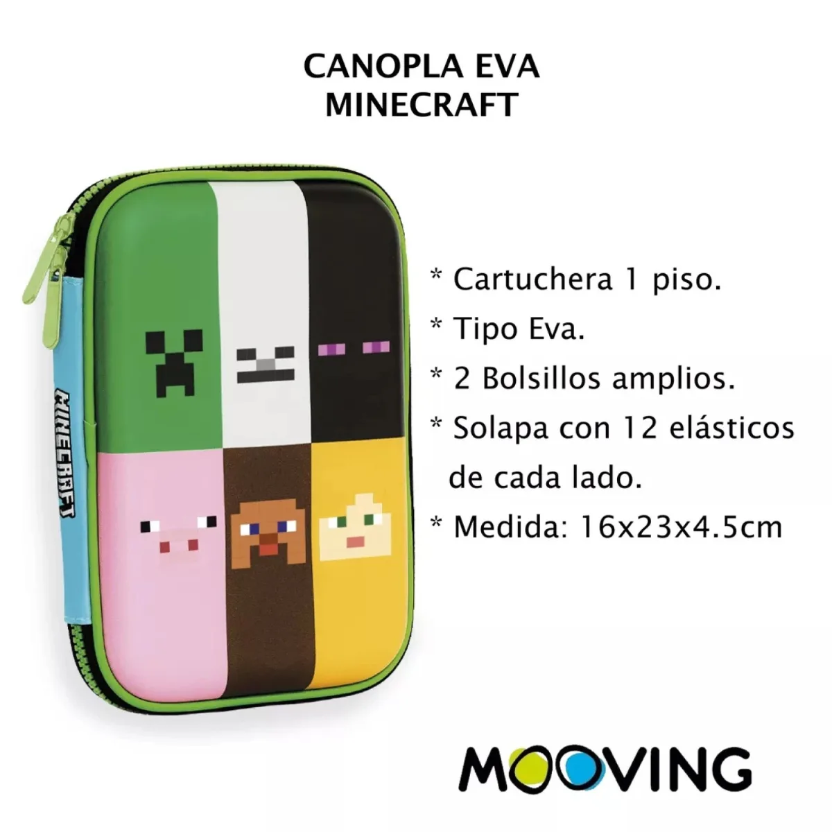 Cartuchera Rigida Minecraft Mooving 3