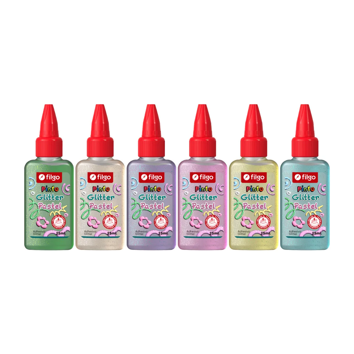 Cascola de colores Pastel con Glitter - Filgo