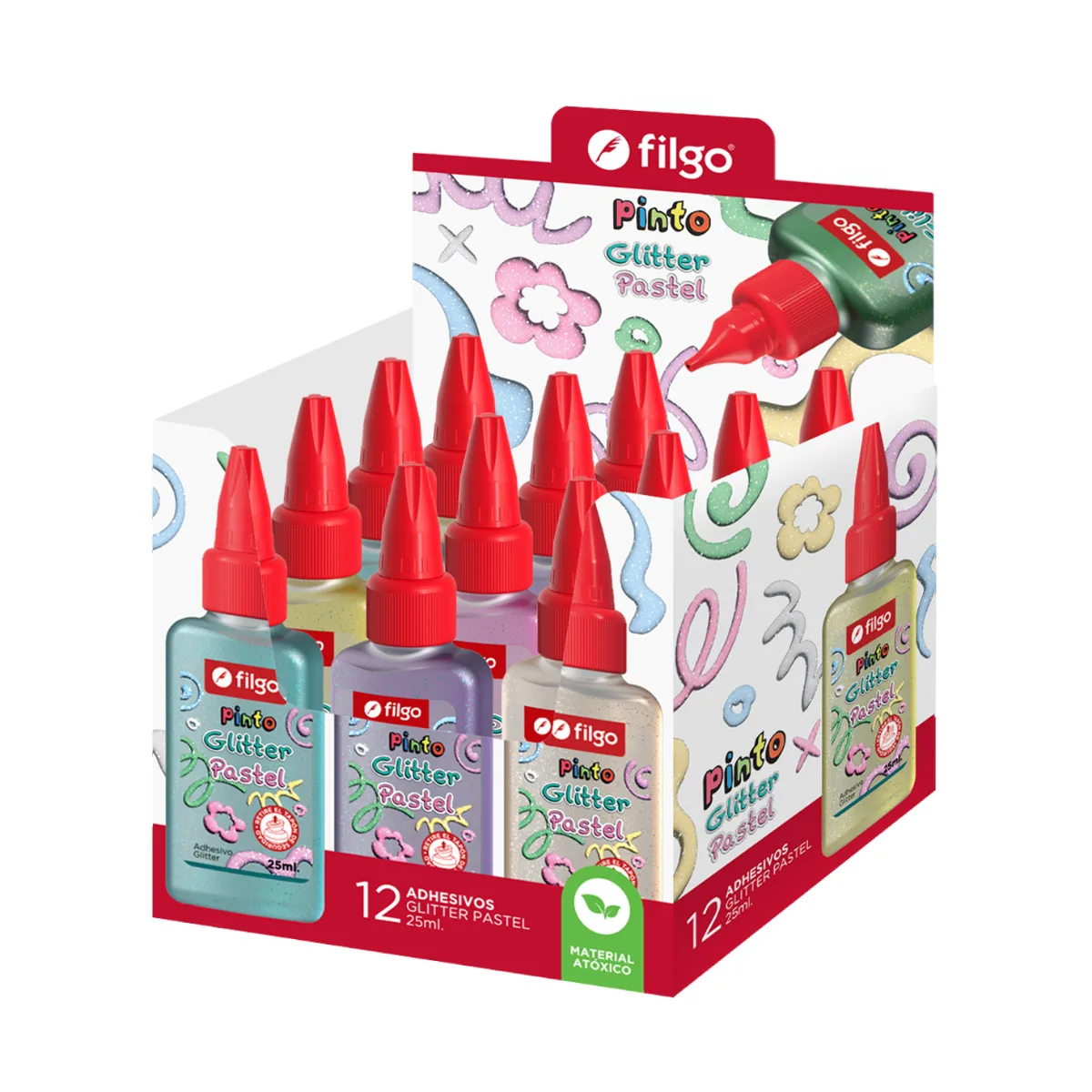Cascola de colores Pastel con Glitter - Filgo