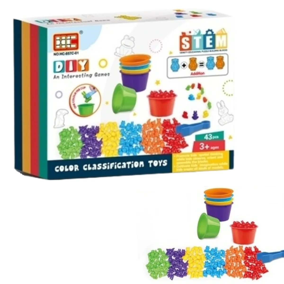 Clasificacion de piezas de colores  - Montessori