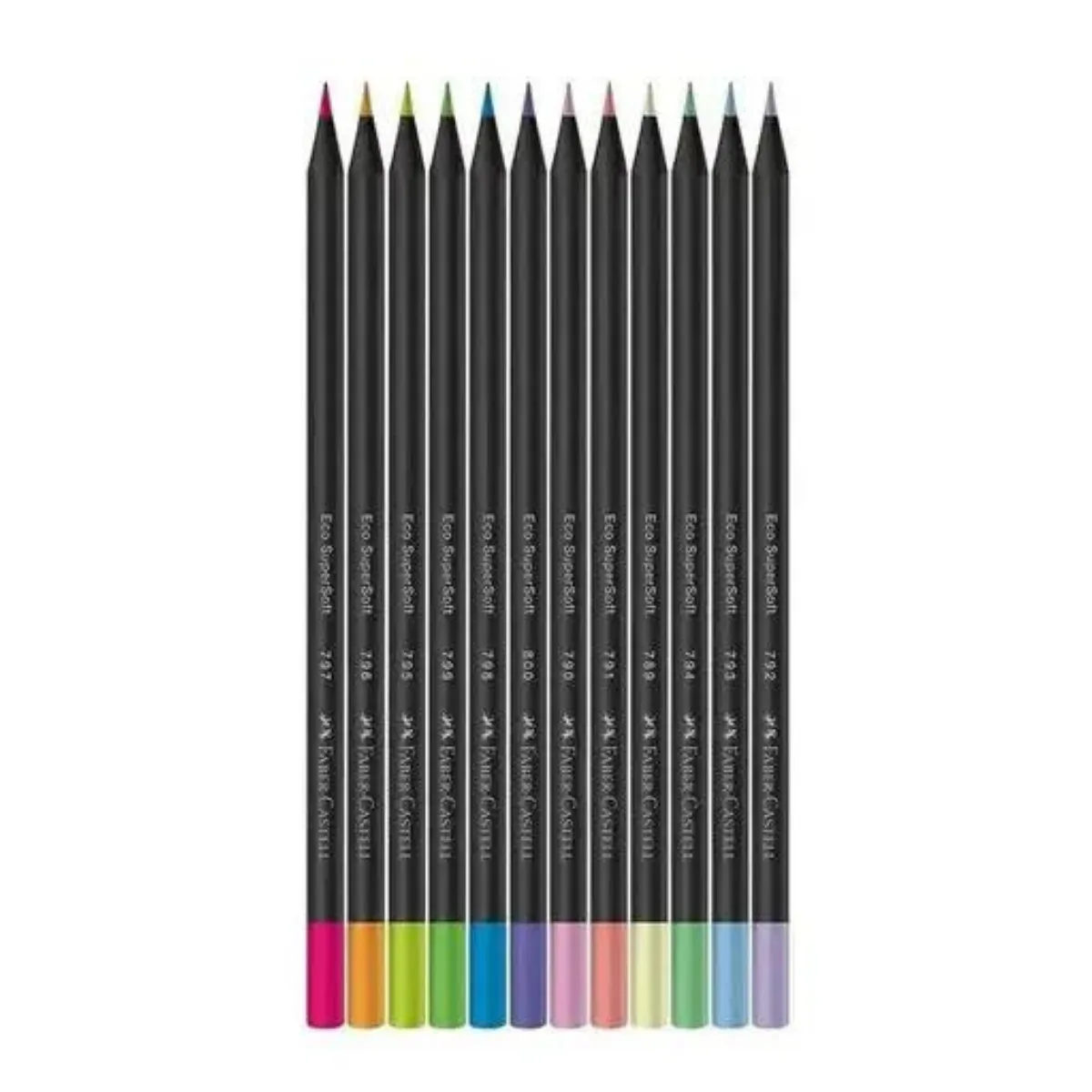 Lápices de Colores Supersoft x12 Pastel y Neon - Faber Castell