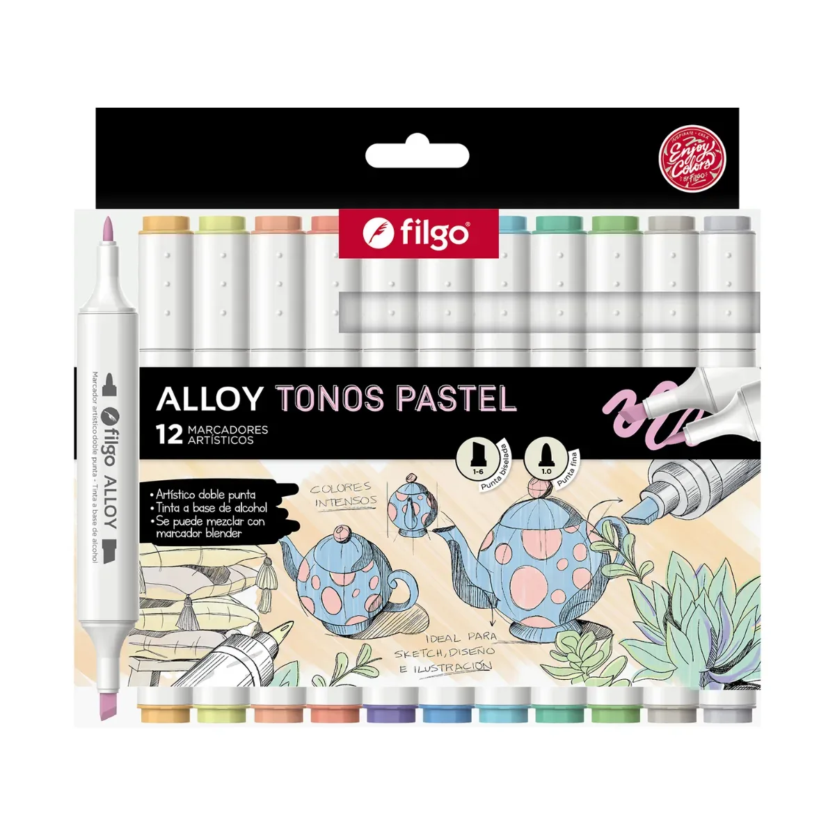 Marcadores x12 Alloy Artistico Doble Punta - Filgo