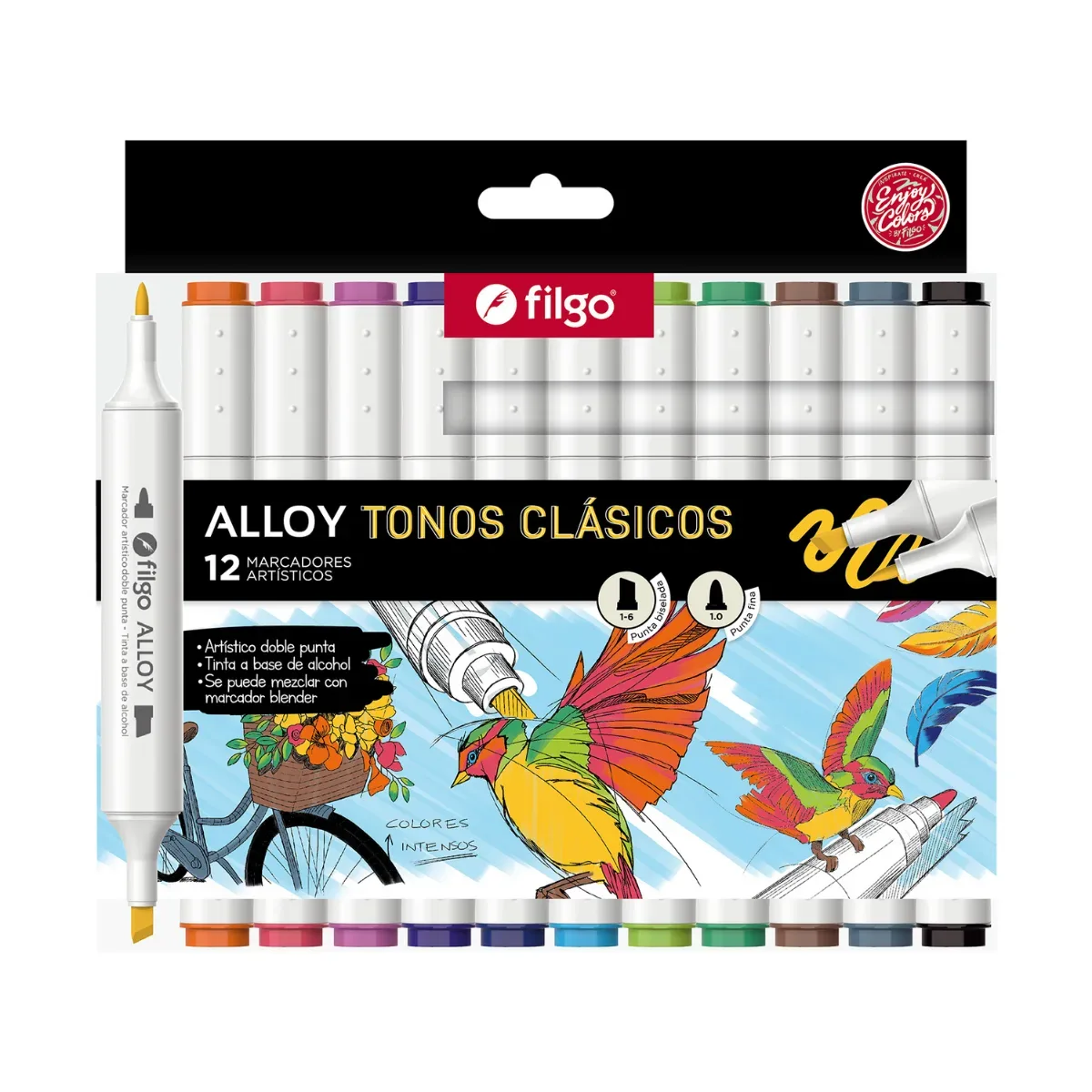 Marcadores x12 Alloy Artistico Doble Punta - Filgo