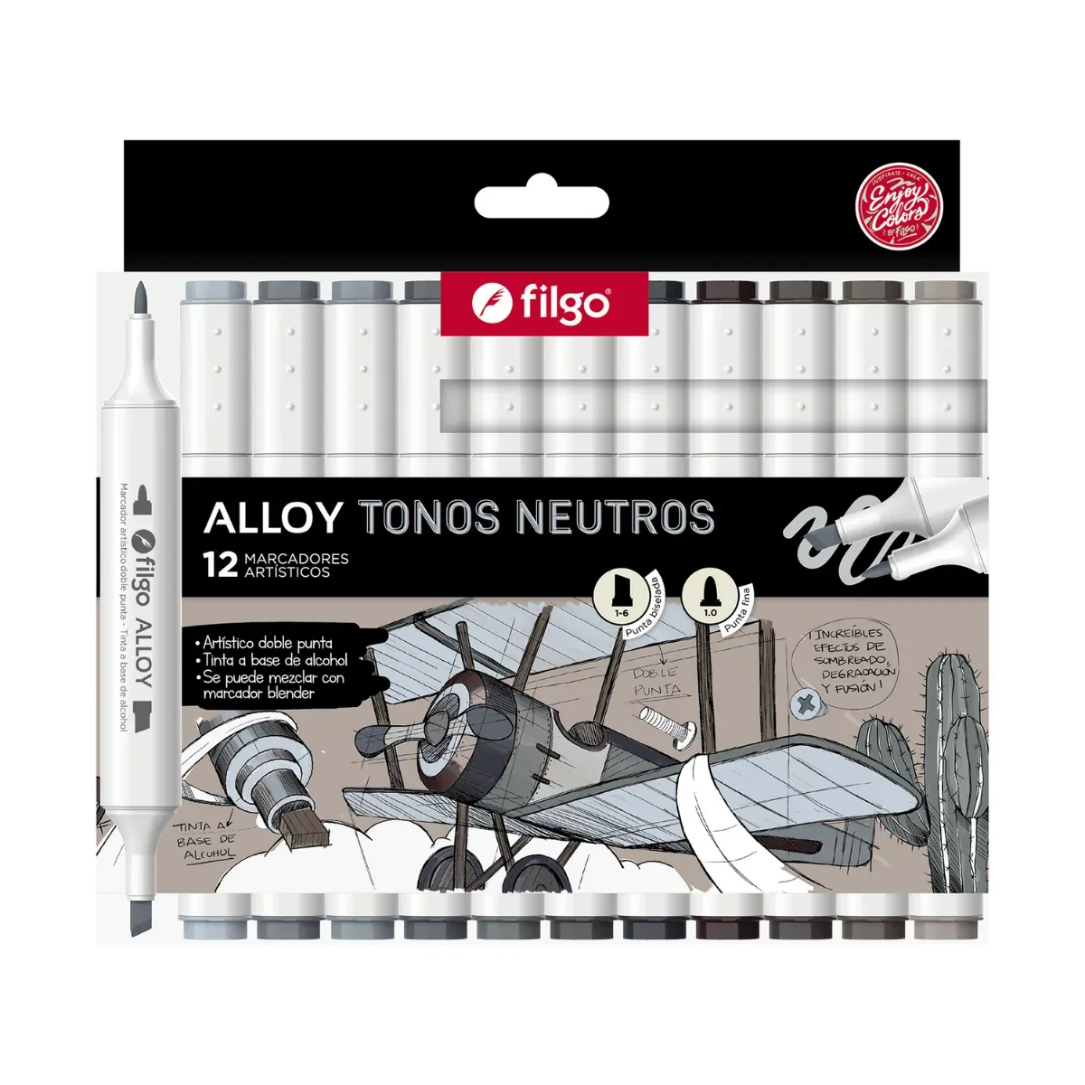 Marcadores x12 Alloy Artistico Doble Punta - Filgo