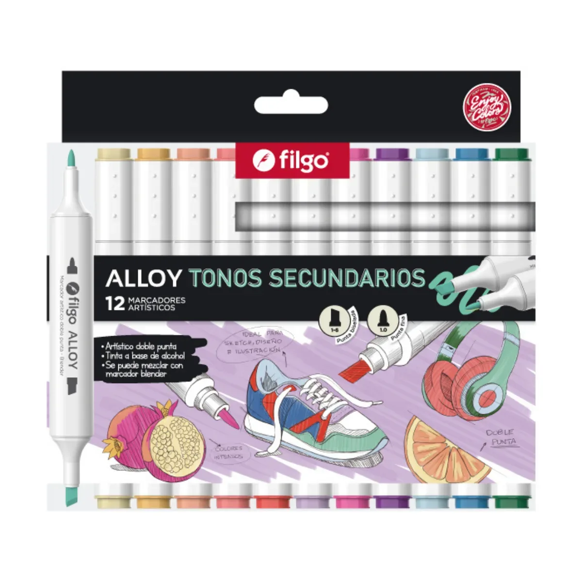 Marcadores x12 Alloy Artistico Doble Punta - Filgo