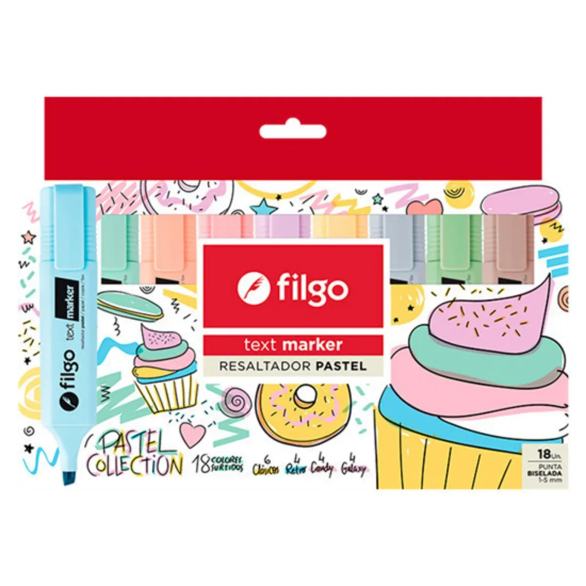 Set x18 Resaltadores Pasteles - Filgo