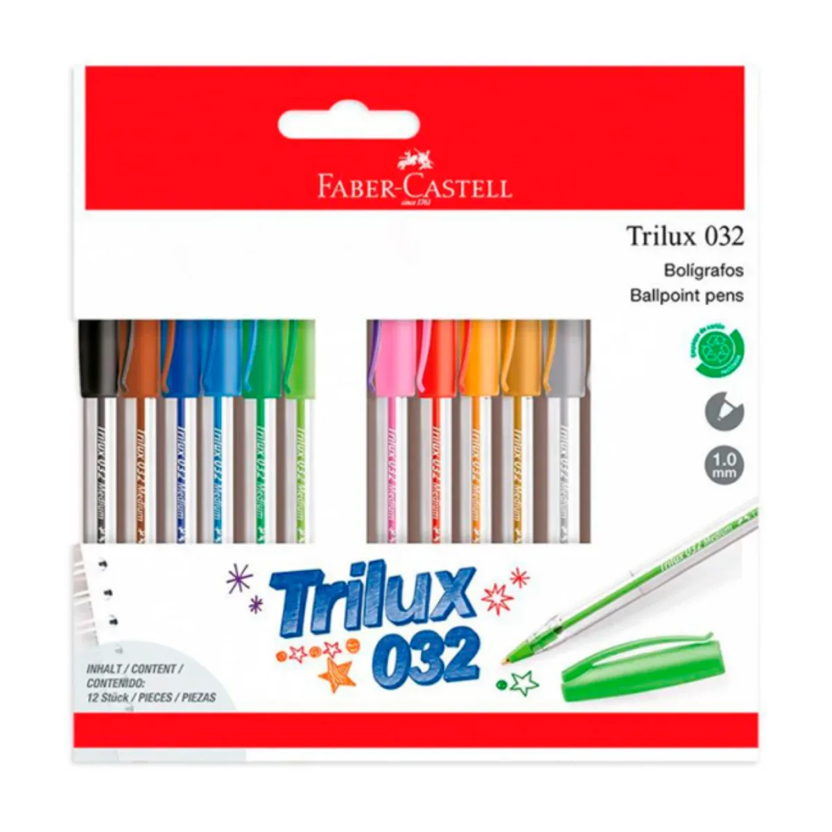 Pack x12 Lapiceras Trilux - Faber Castell