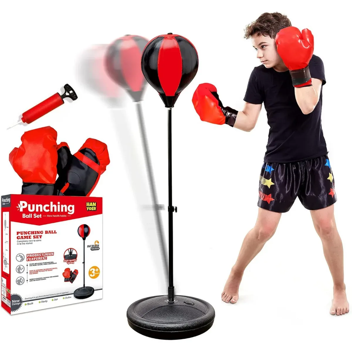 Set de Boxeo con Pie 100cm