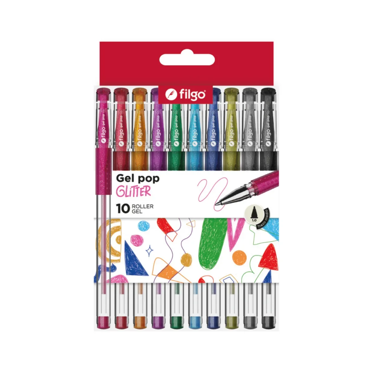 Lapiceras Gel Pop Glitter x10 - Filgo