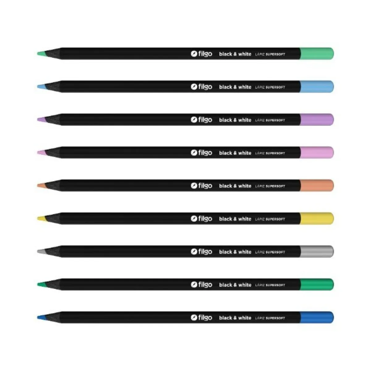 Colores SuperSoft Metalizados Neón Pastel x12 - Filgo