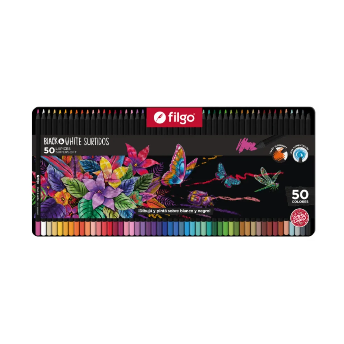 Estuche metálico SuperSoft x50 Colores - Filgo