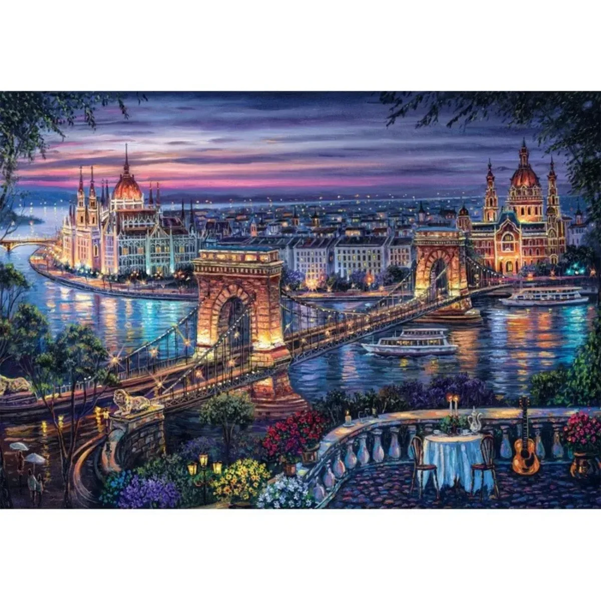 Puzzle Clementoni 1000 piezas - Luces del Danubio