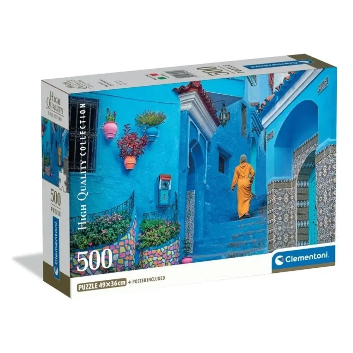 Puzzle Clementoni 500 piezas - Calle Azul de Chefchaouen