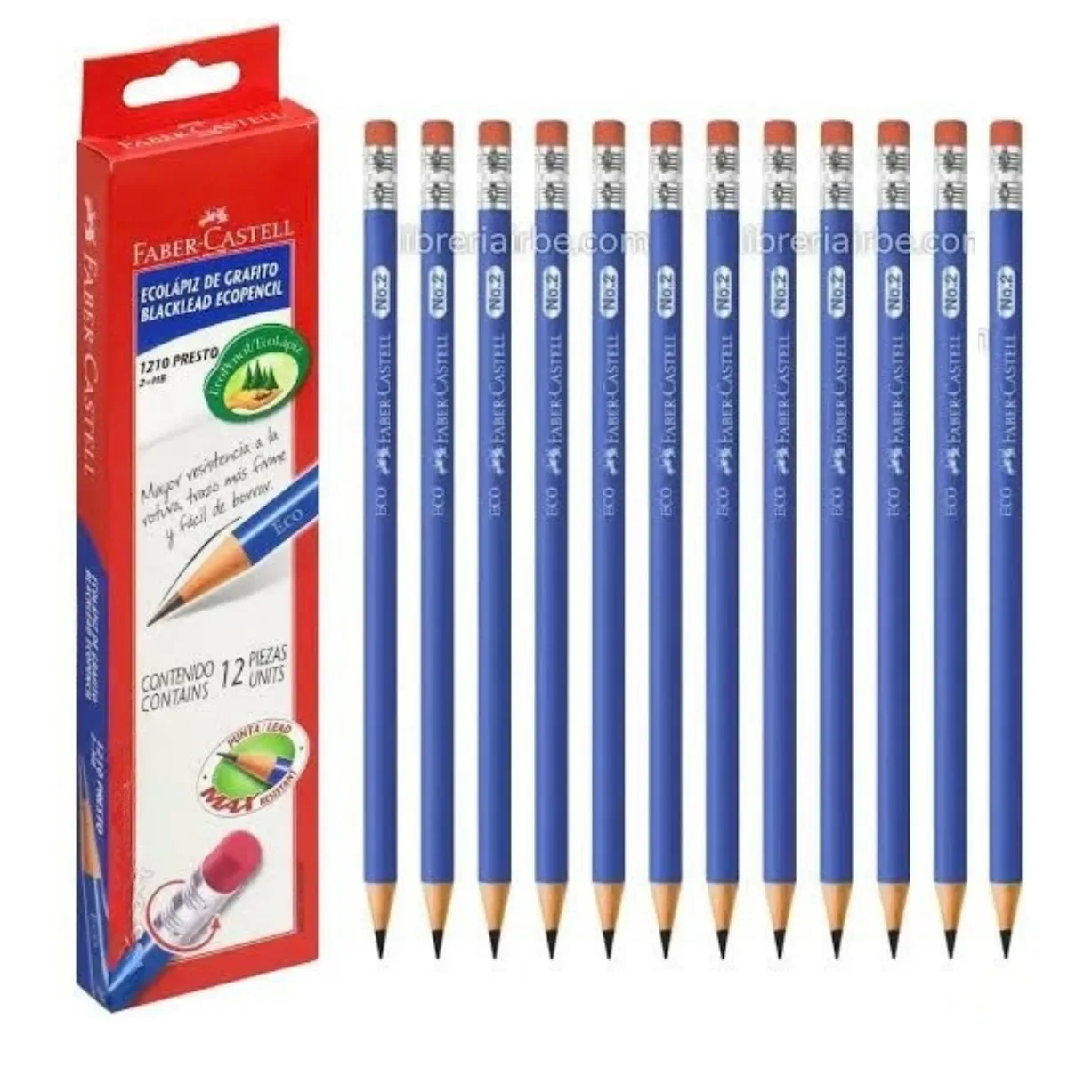 Lápiz HB con Goma x12 - Faber Castell