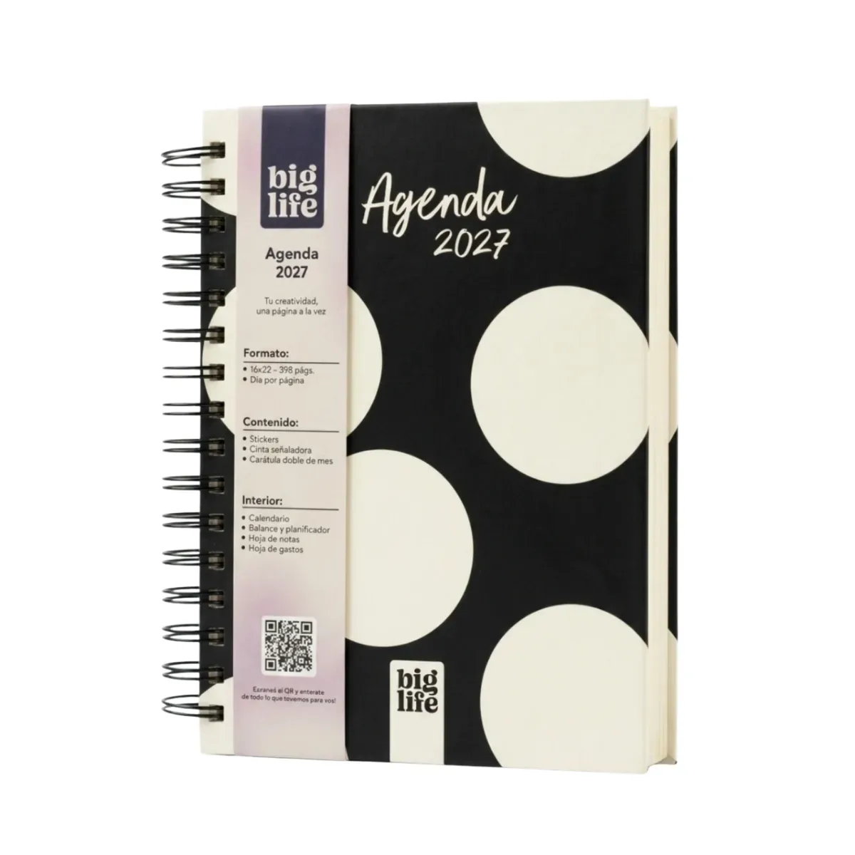 Agenda Diaria 2027 Lunares 16x22cm