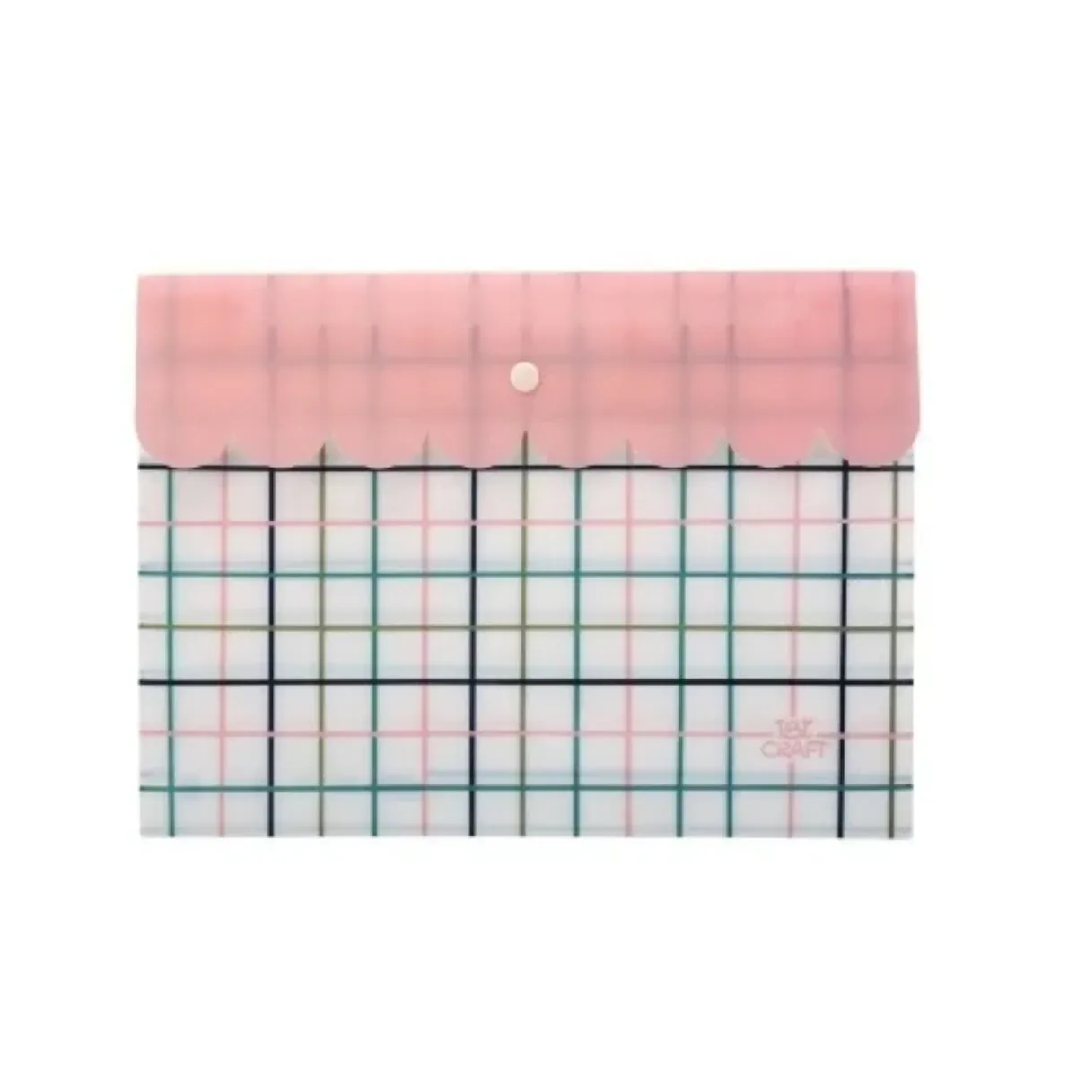 Sobre Plástico con broche A4 Cuadrille Rosa - Ibi Craft