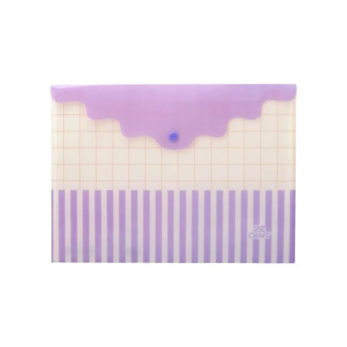 Sobre Plástico con broche A4 Cuadrille Lila - Ibi Craft