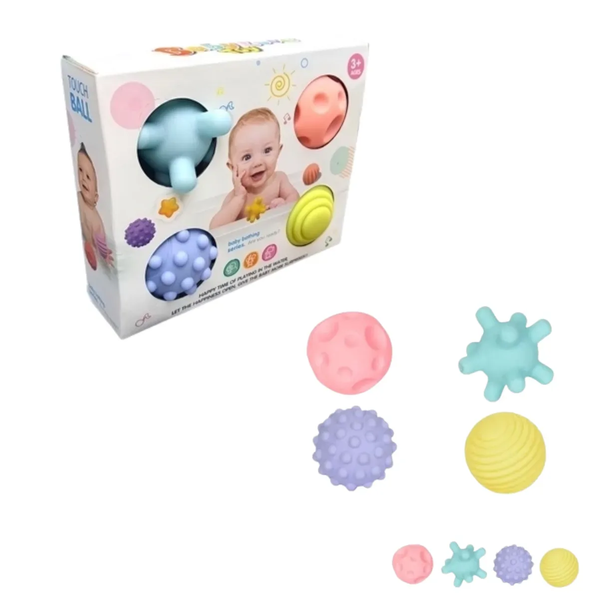 Set pelotas Sensoriales x4 con Textura