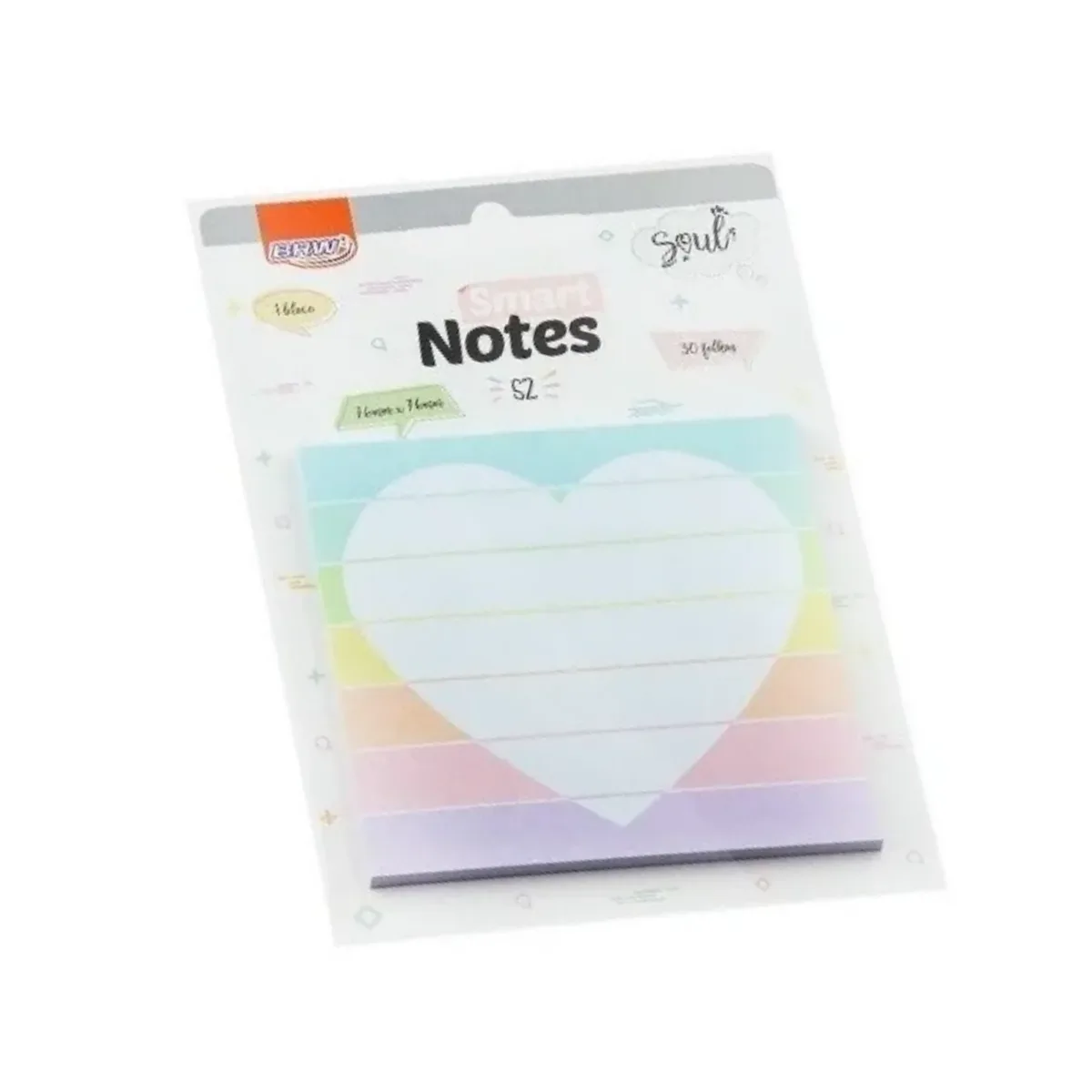 Notas adhesivas 30 hojas rayadas Corazón - BRW