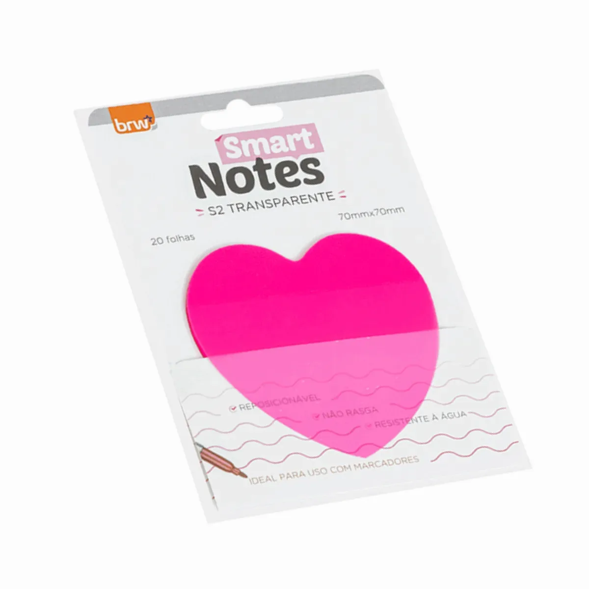 Notas Autoadhesivas Transparentes x20 Corazón - BRW (copia)
