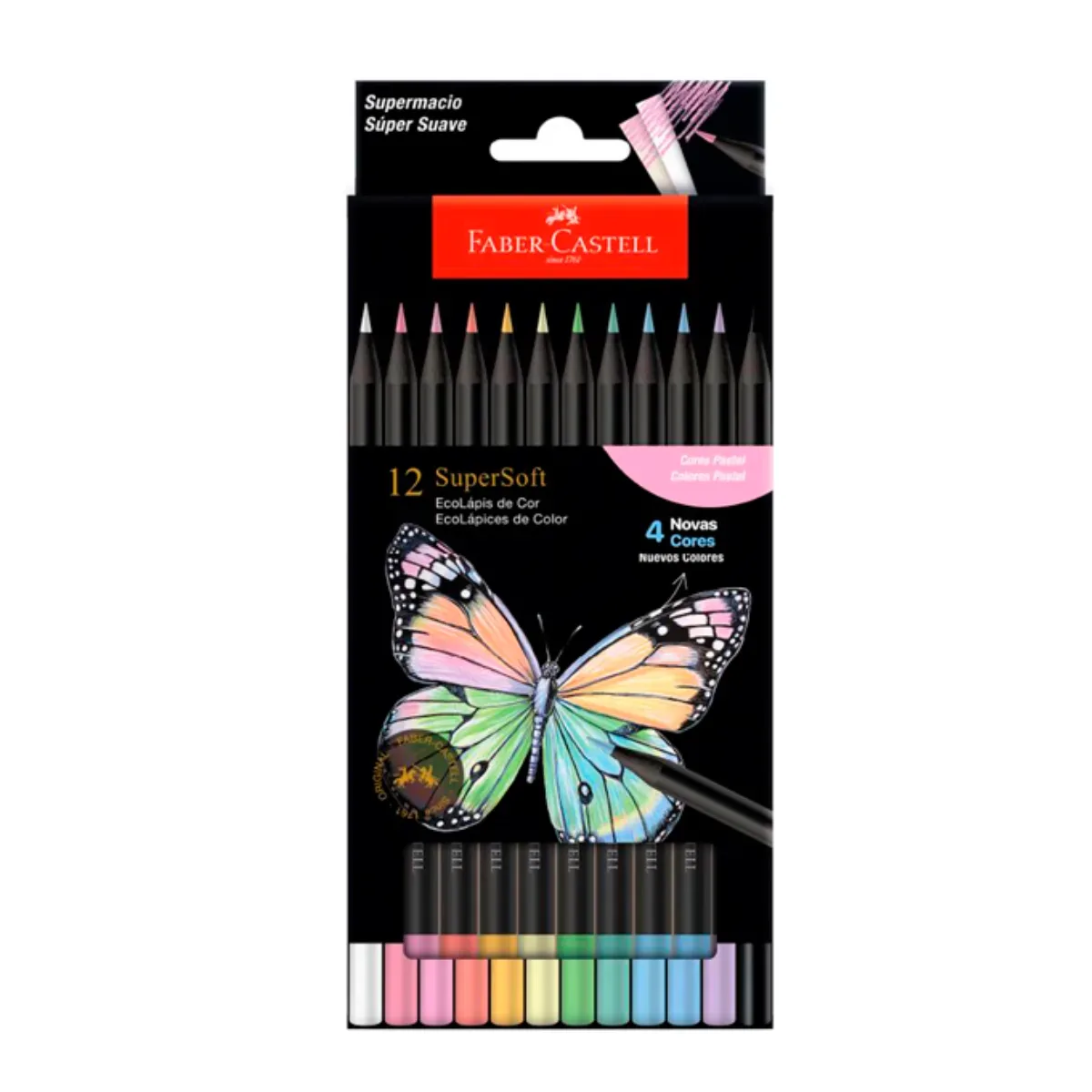Lápices de Colores Supersoft x12 Pastel - Faber Castell