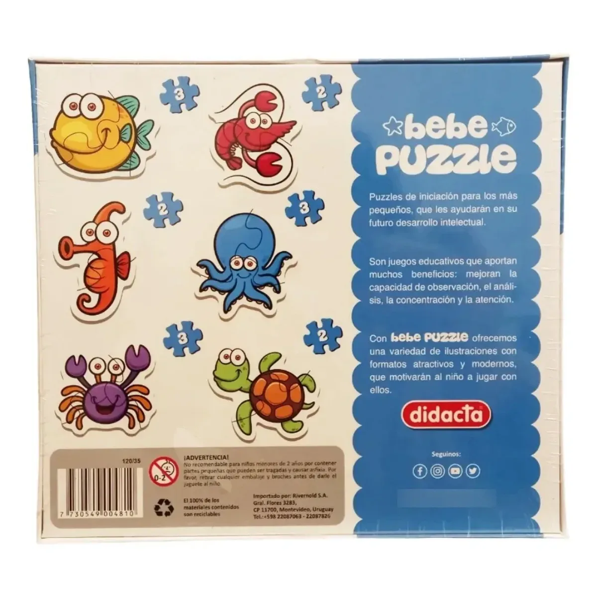 Puzzle Didacta Mundo Marino x6